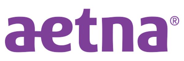 Aetna logo in purple, featuring the company name in lowercase letters with a registered trademark symbol.