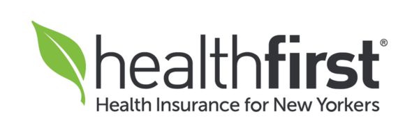 Healthfirst logo featuring a green leaf icon and the tagline "Health Insurance for New Yorkers.