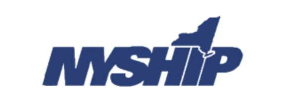 NYSHIP logo in blue letters, with the outline of New York State forming part of the letter "I" in the acronym.